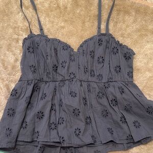 Hollister Black Eyelet Camisole Top